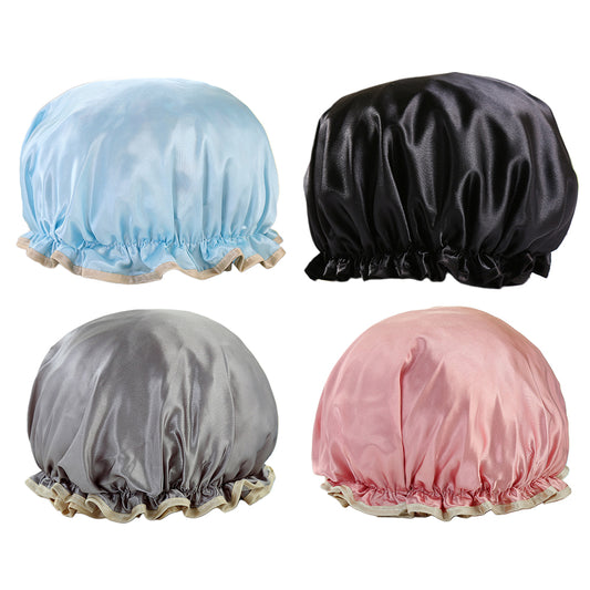 4 Pcs Women Shower Cap Salon Hat Sleep Hat