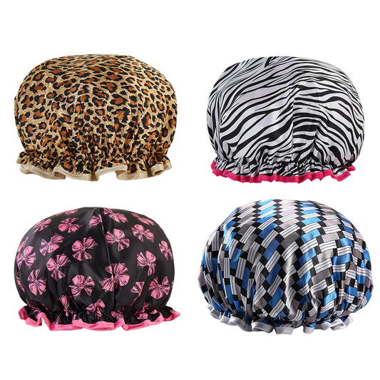 4 Pcs Women Shower Cap Salon Hat Sleep Hat