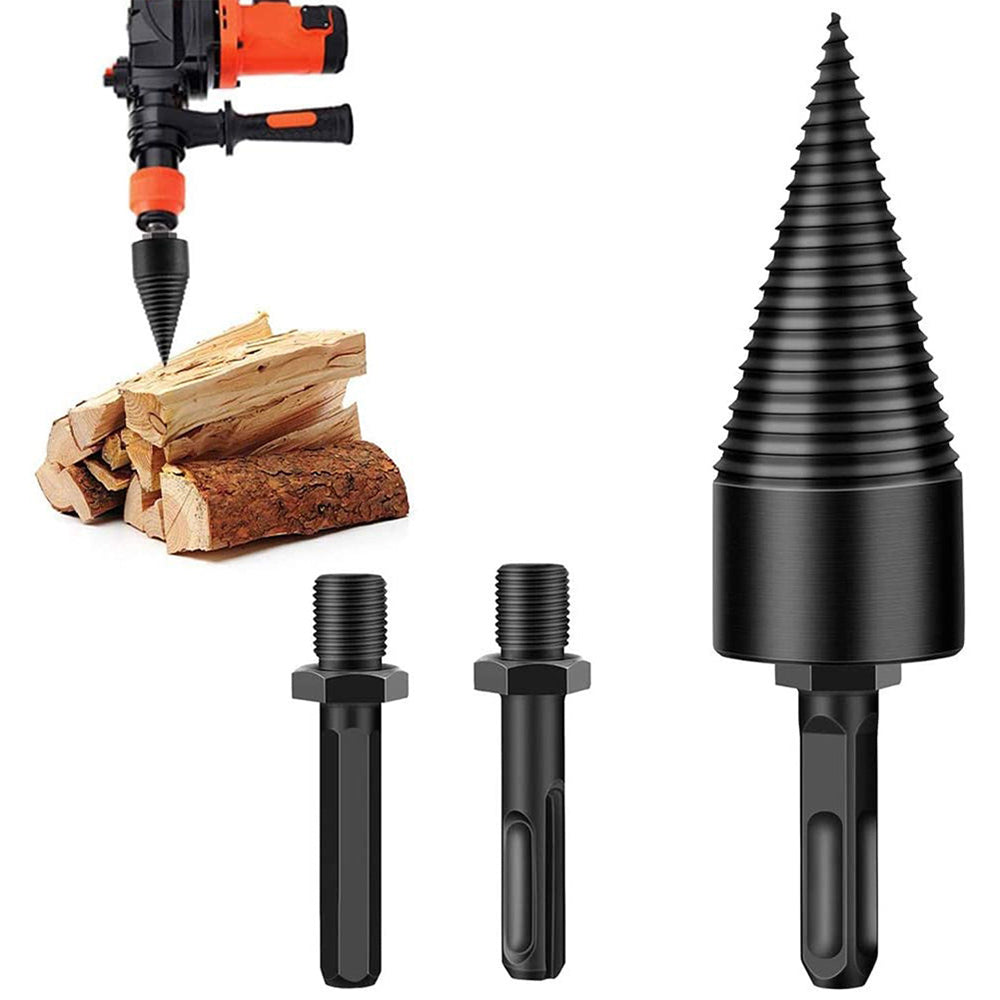 42mm Firewood Drill Bit Wood Splitter with 3 Drill Handles