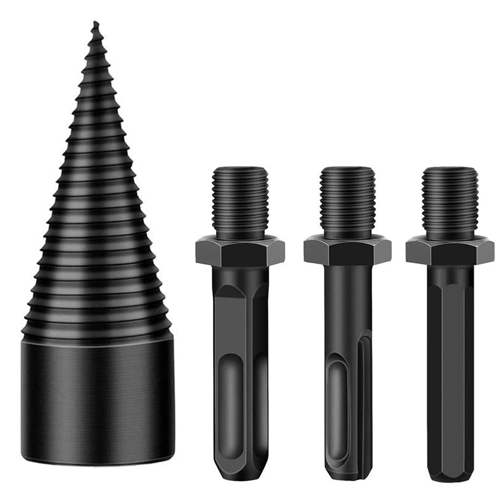 38mm Firewood Drill Bit Wood Splitter with 3 Drill Handles