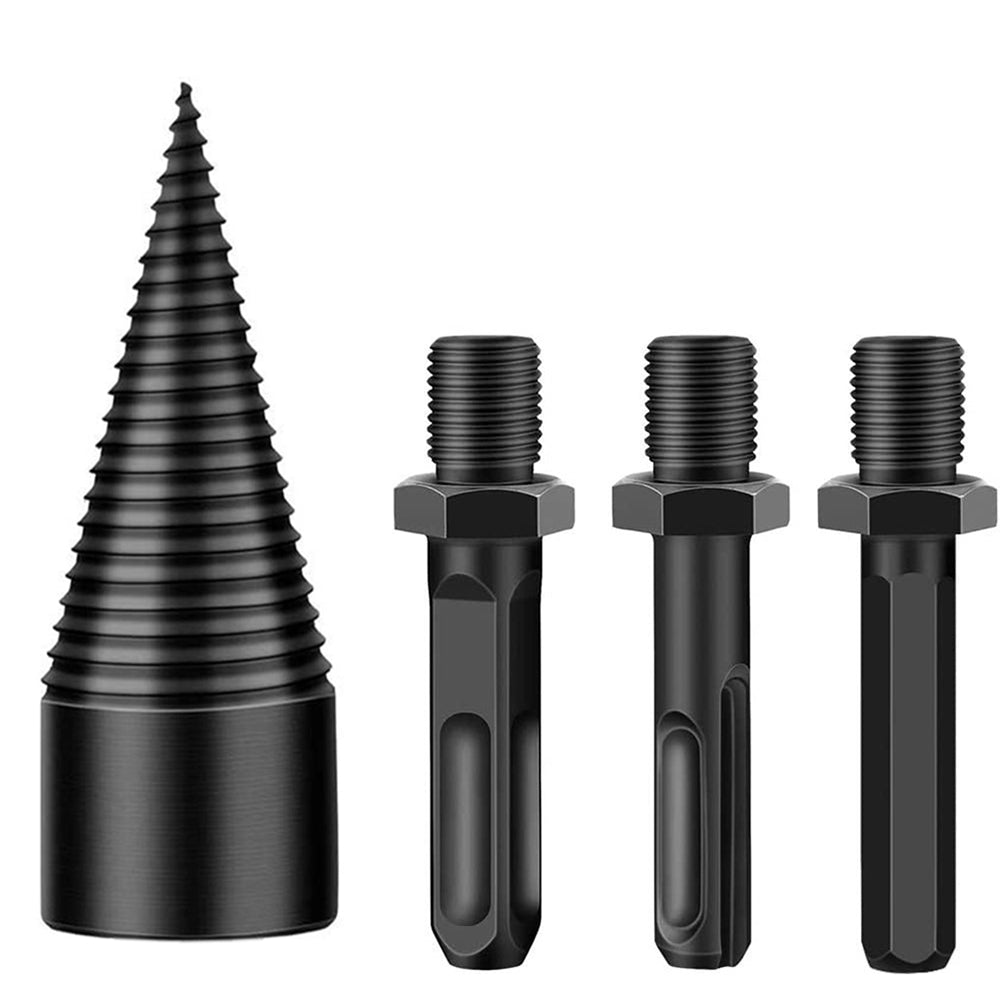 32mm Firewood Drill Bit Wood Splitter with 3 Drill Handles