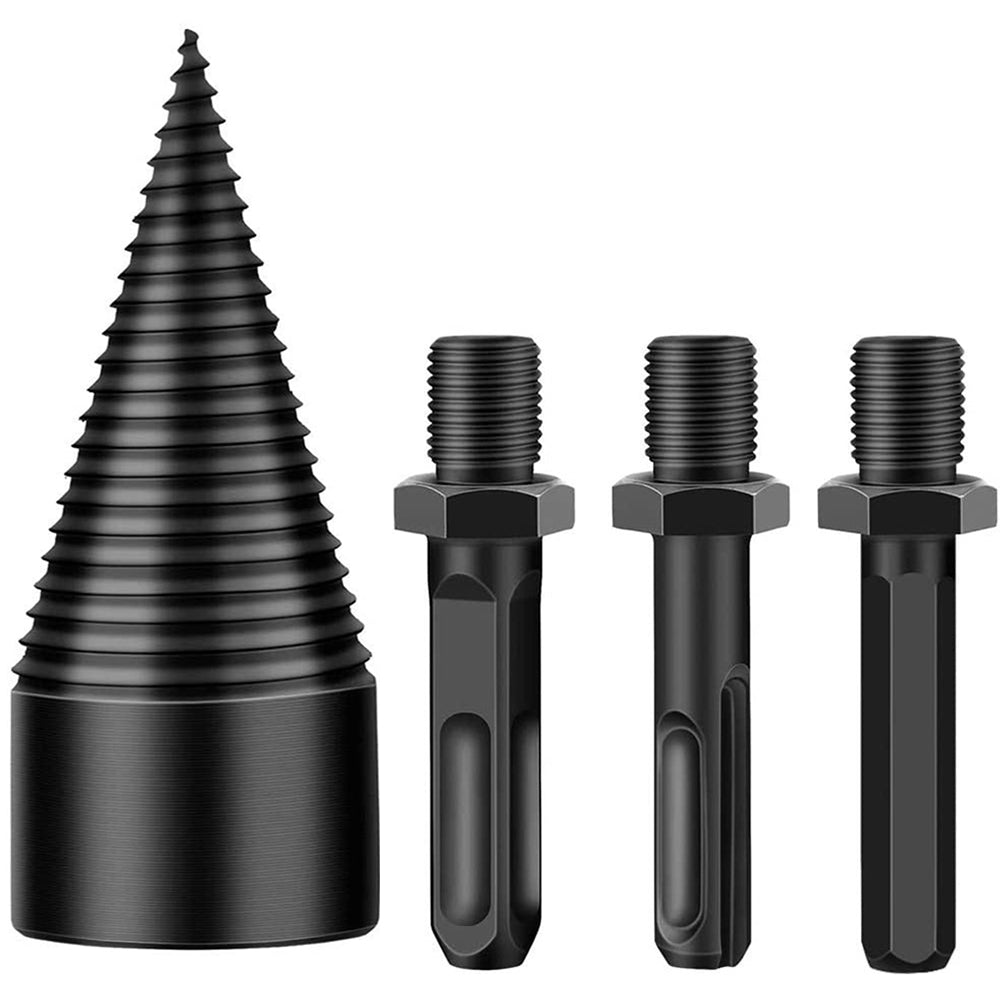 45mm Firewood Drill Bit Wood Splitter with 3 Drill Handles