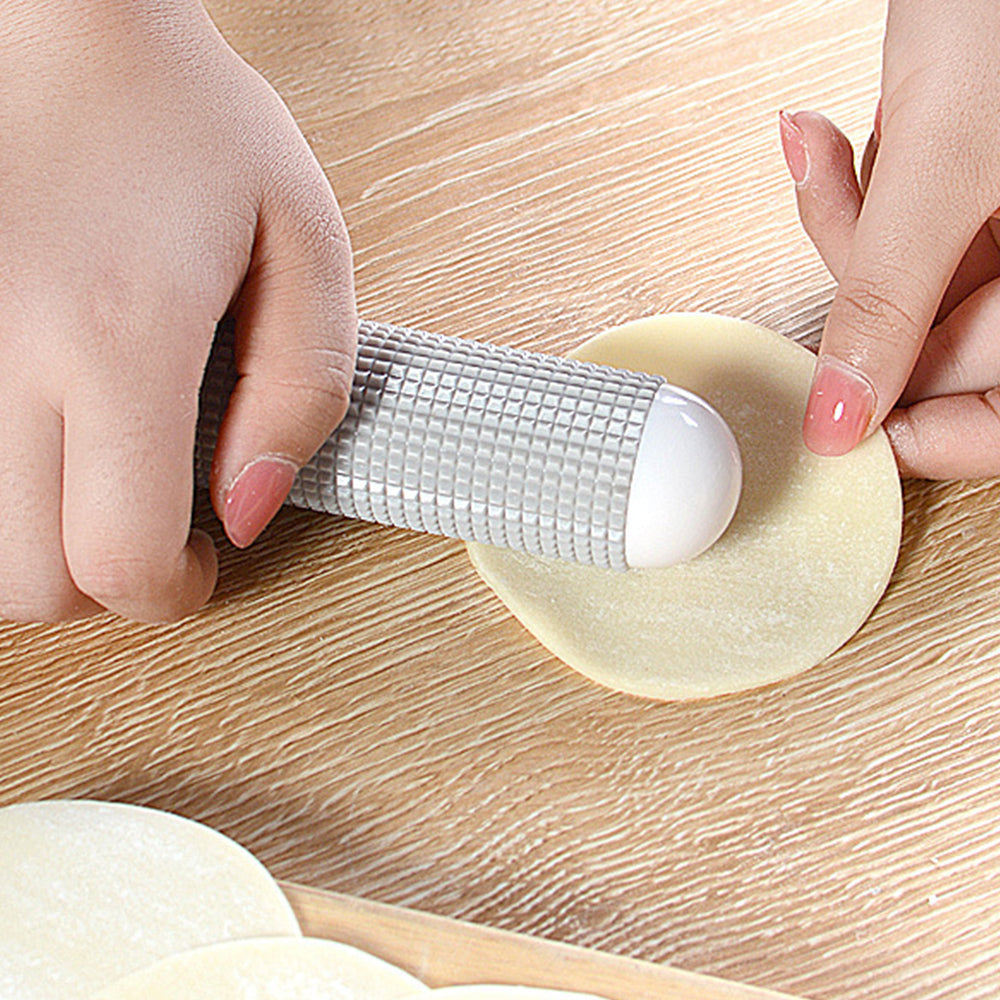 2Pcs 27cm Embossed Exhaust Rolling Pin Dough Roller Grey Pink