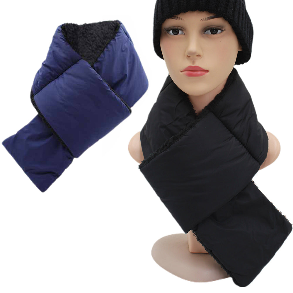 2X Unisex Scarf Neck Wraps with Mobile Phone Storage Bag Black Navy Blue