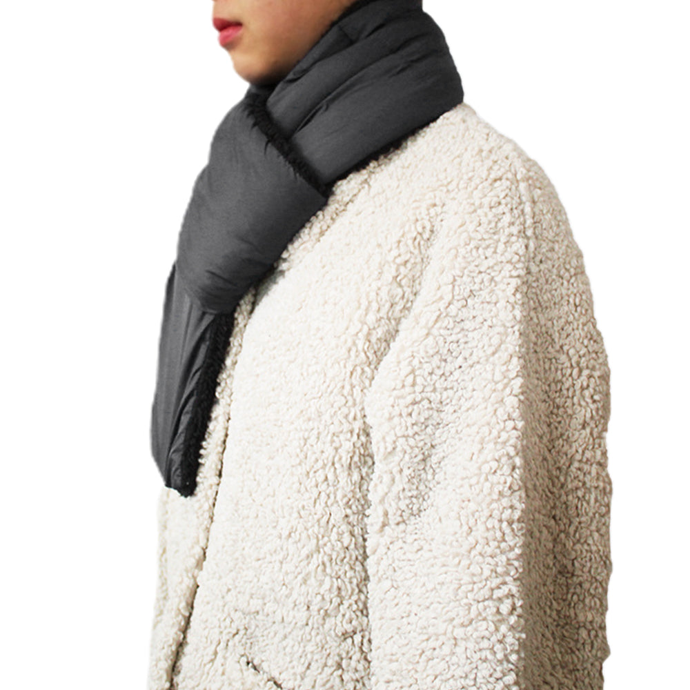 2X Unisex Scarf Neck Wraps with Mobile Phone Storage Bag Grey Green