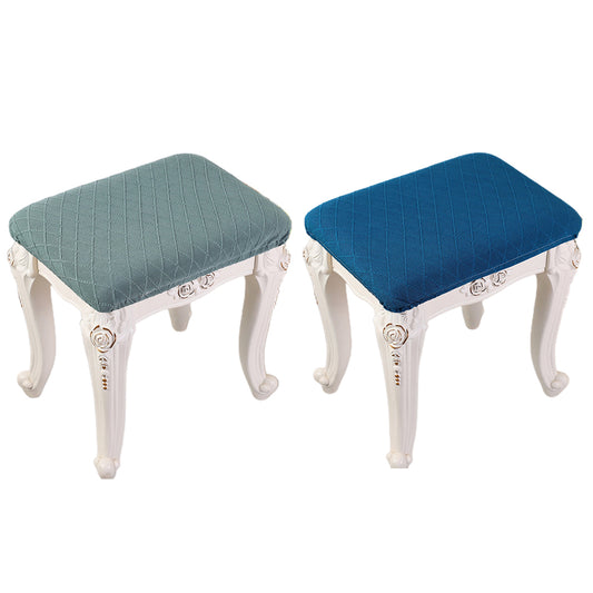 2X Stretch Vanity Stool Cover Bench Seat Slipcover Blue Green