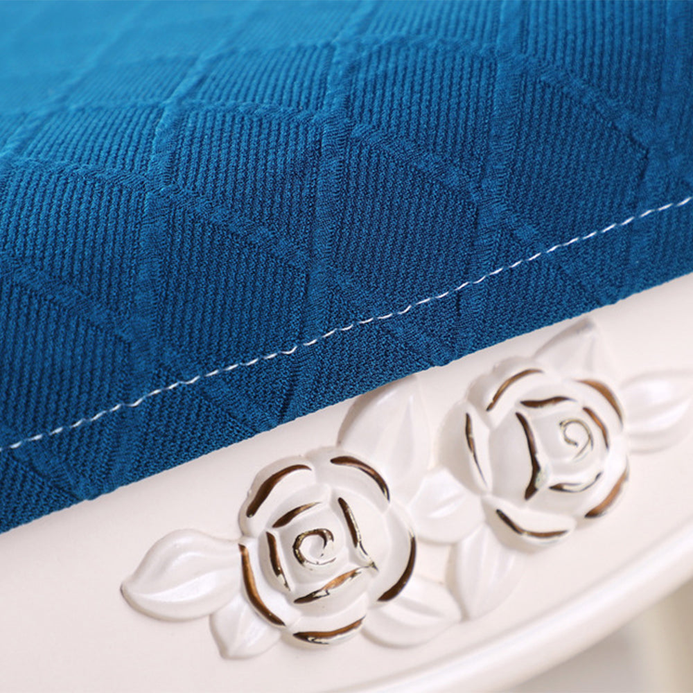 2X Stretch Vanity Stool Cover Bench Seat Slipcover Blue Green