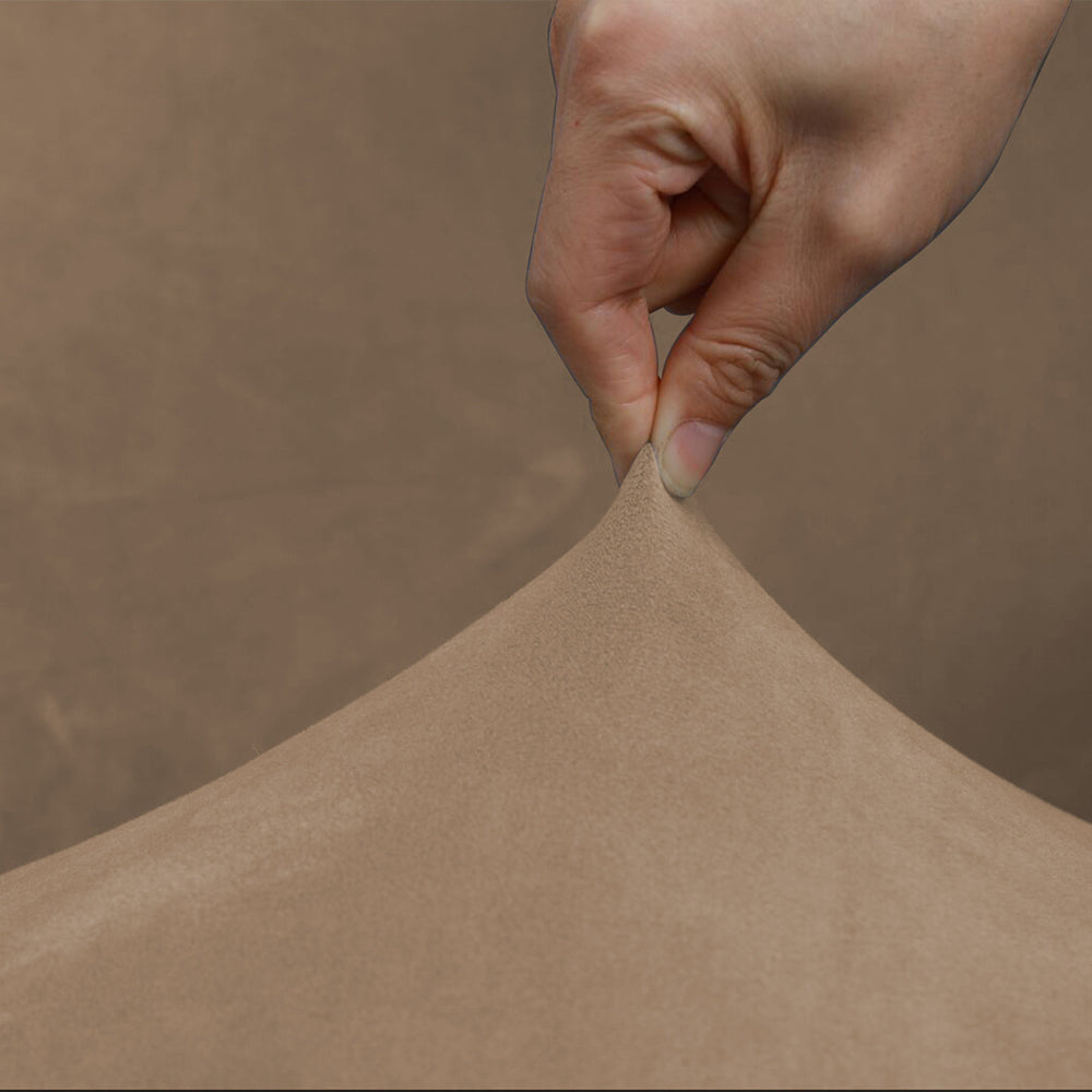 2X Round Ottoman Cover Foot Stool Slipcover Camel