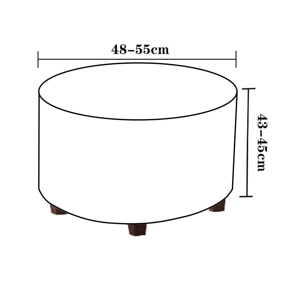 2X Round Ottoman Cover Foot Stool Slipcover Camel