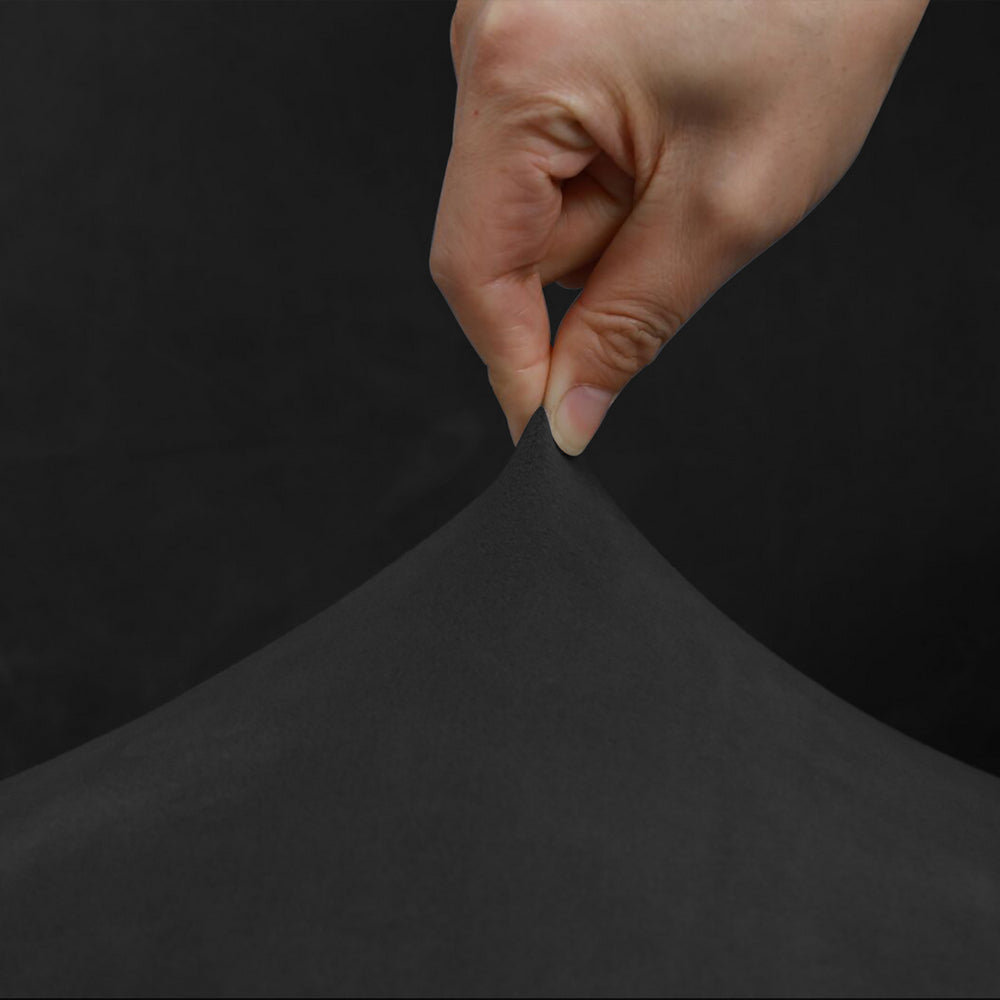 2X Rectangular Ottoman Stool Cushion Cover Foot Stool Cover Black