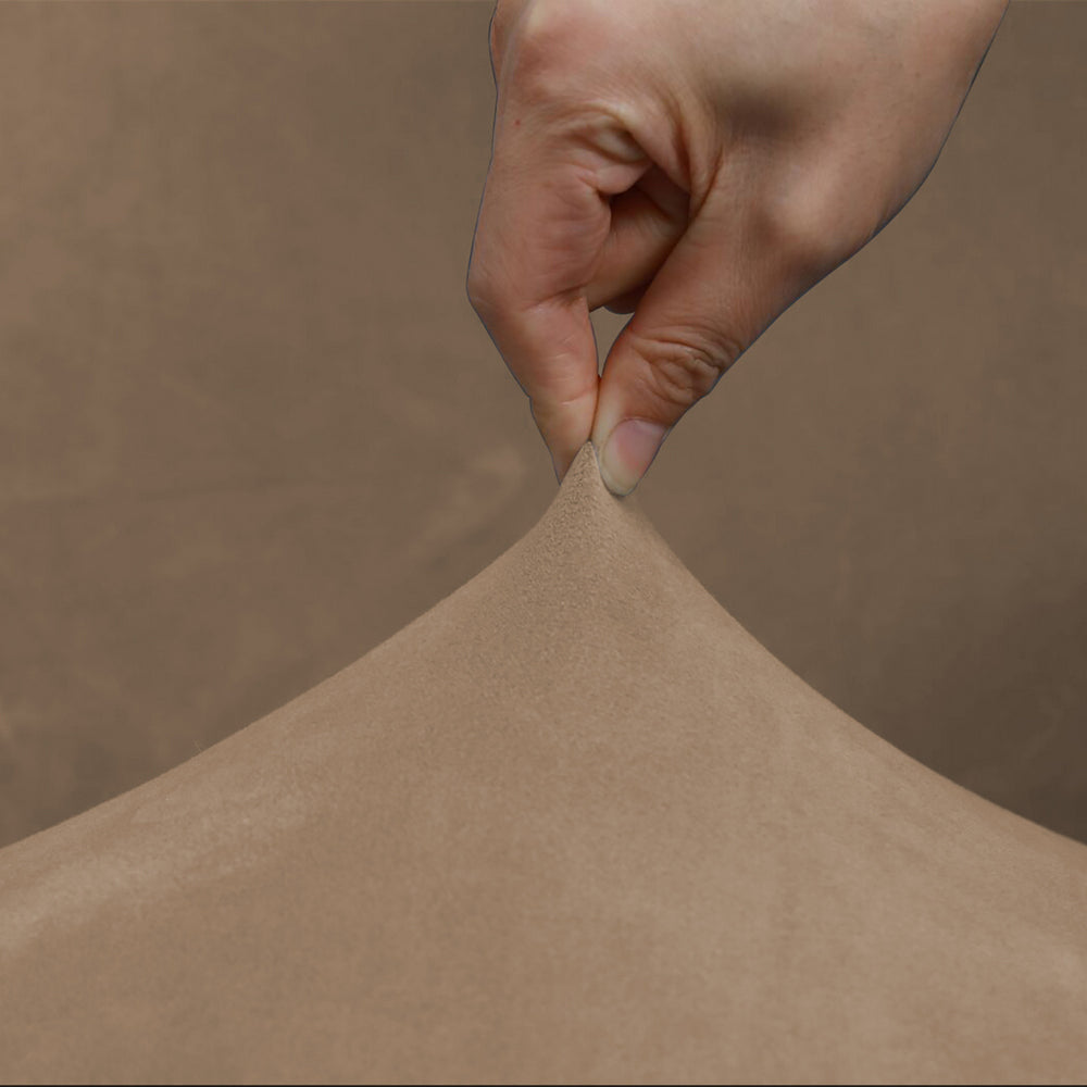 2X Rectangular Ottoman Stool Cushion Cover Foot Stool Cover Camel