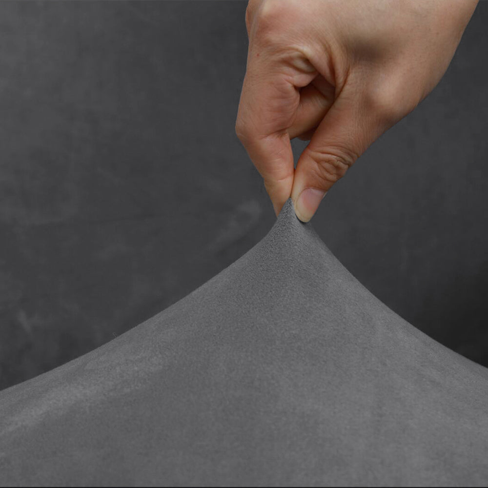 2X Rectangular Ottoman Stool Cushion Cover Foot Stool Cover Grey