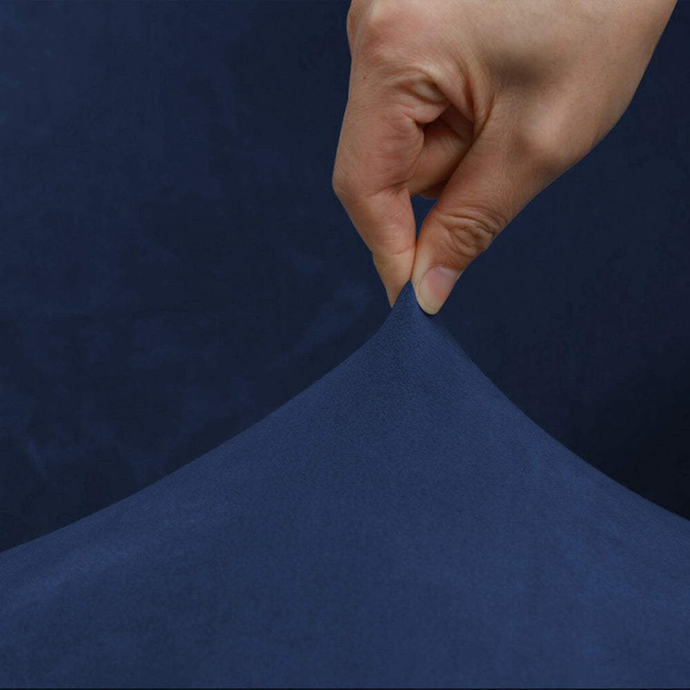 2X Rectangular Ottoman Stool Cushion Cover Foot Stool Cover Navy Blue