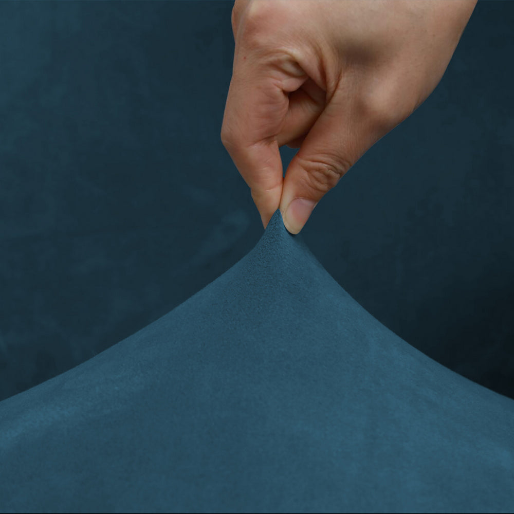 2X Rectangular Ottoman Stool Cushion Cover Foot Stool Cover Peacock Blue