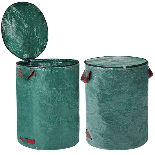 2Pcs 80 Gallons Garden Waste Bag Grass Leaves Rubbish Bag