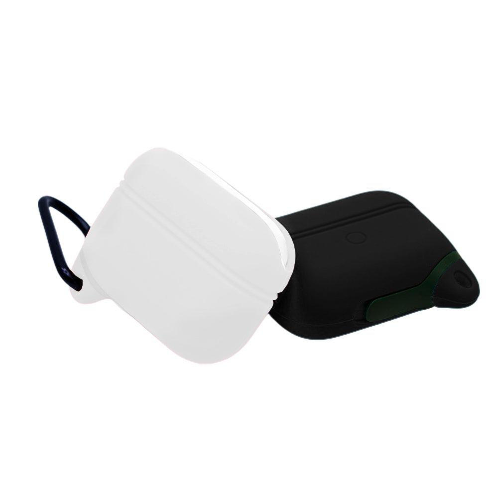 2X Water Resistant Wireless Earphone Protective Cover for Apple Airpods Pro Black White