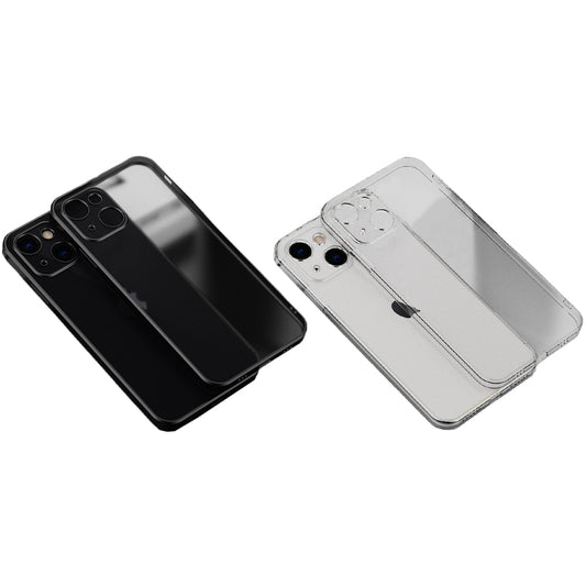 2X Frosted Phone Case Cover for iPhone 13 Black Clear