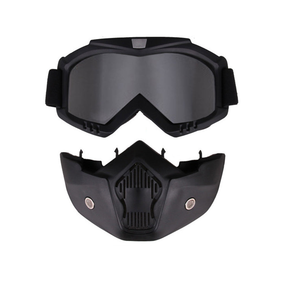 2 In 1 Ski Goggles Snowboard Goggles Detachable Ski Glasses Ski Face Mask Grey