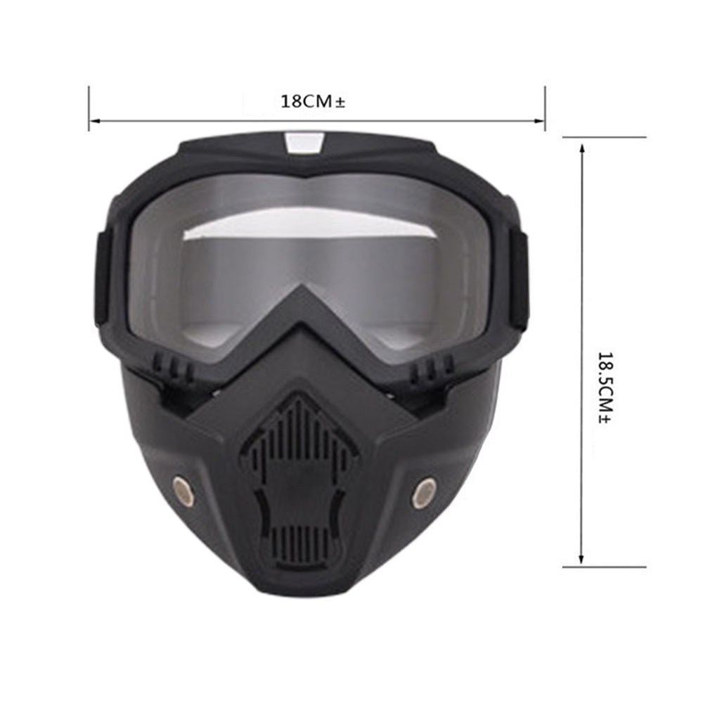 2 In 1 Ski Goggles Snowboard Goggles Detachable Ski Glasses Ski Face Mask Transparent