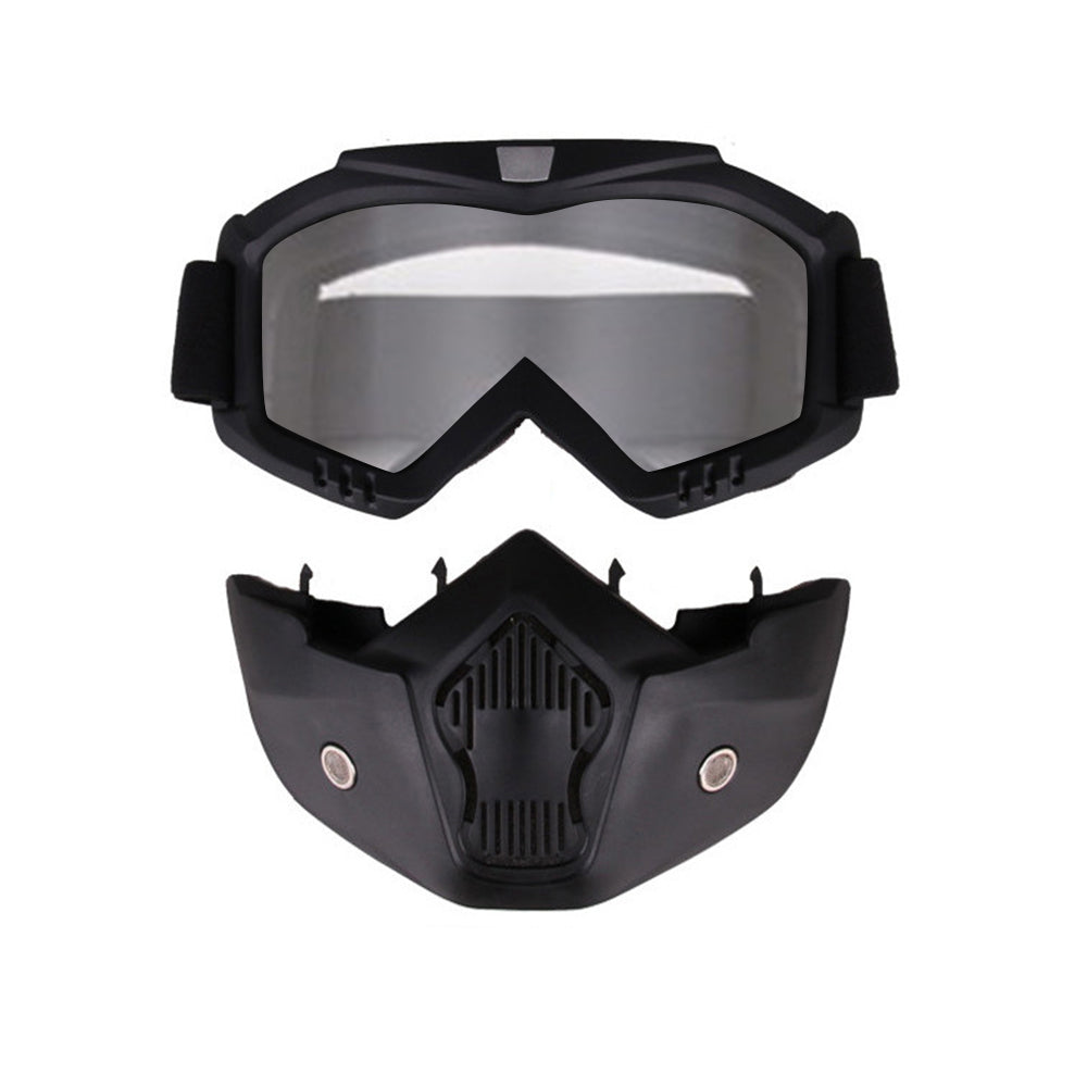 2 In 1 Ski Goggles Snowboard Goggles Detachable Ski Glasses Ski Face Mask Transparent