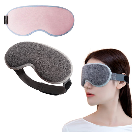 2X USB Heated Eye Mask Light Blocking Blindfold Grey Pink