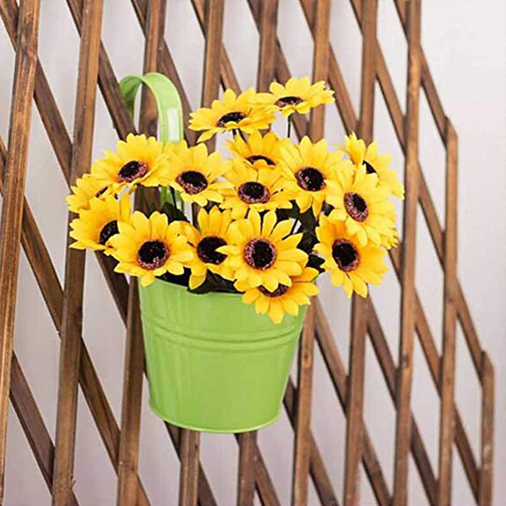 10Pcs Hanging Flower Pots Metal Planter Bucket