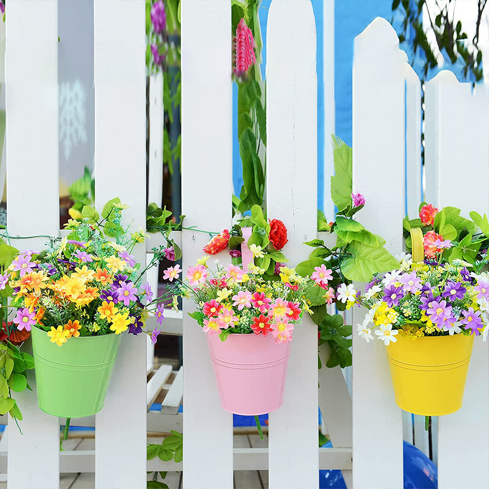 10Pcs Hanging Flower Pots Metal Planter Bucket