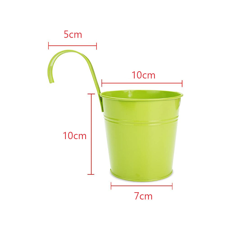 10Pcs Hanging Flower Pots Metal Planter Bucket