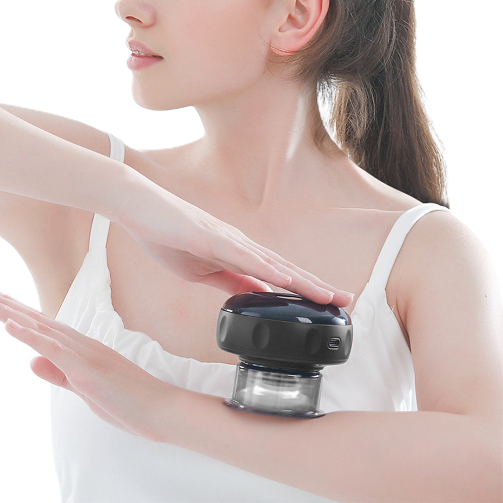 1X Electric Cupping Therapy Massager USB Scraping Massager Black