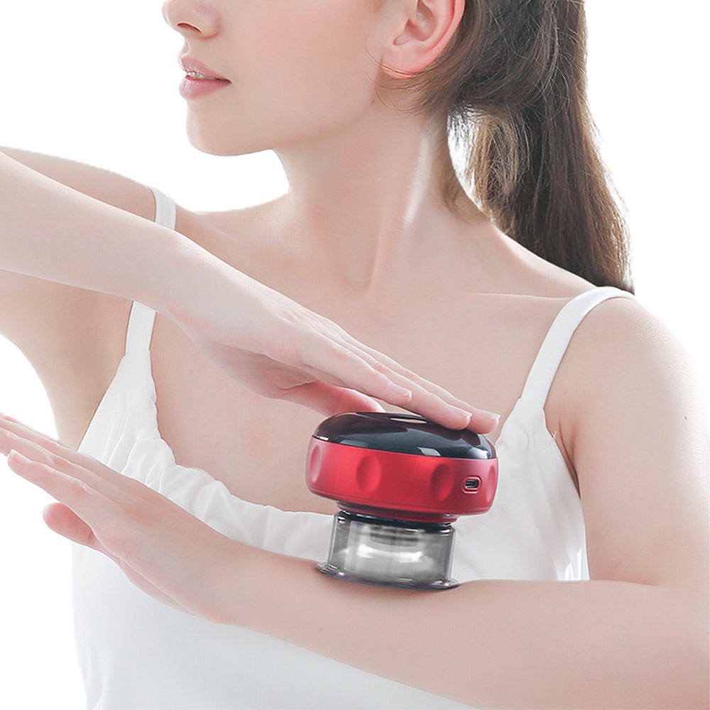 1X Electric Cupping Therapy Massager USB Scraping Massager Red