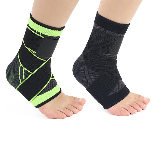 Two Pairs Gym Ankle Support Brace Ankle Sleeve Black Green S Size