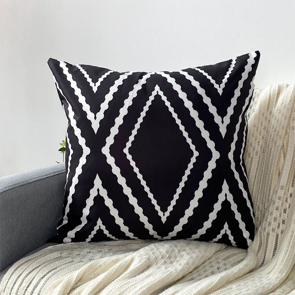 2X Water Resistant Cushion Cover Sofa Throw Pillowcase Black