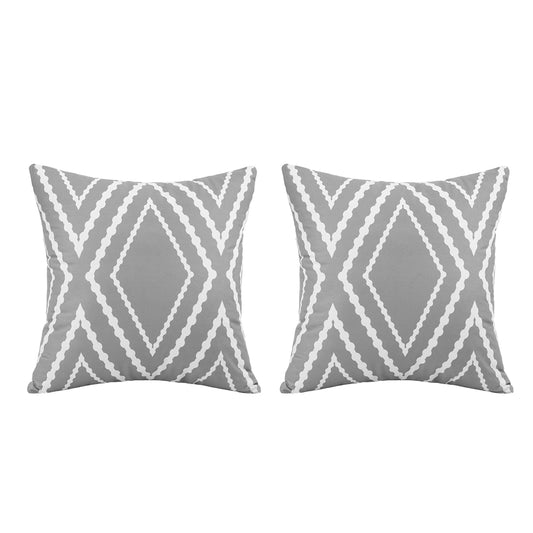2X Water Resistant Cushion Cover Sofa Throw Pillowcase Grey