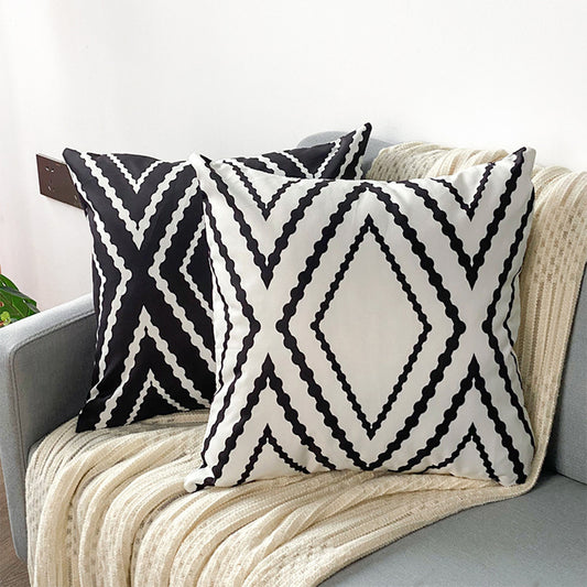 4X Water Resistant Cushion Cover Sofa Throw Pillowcase White Black