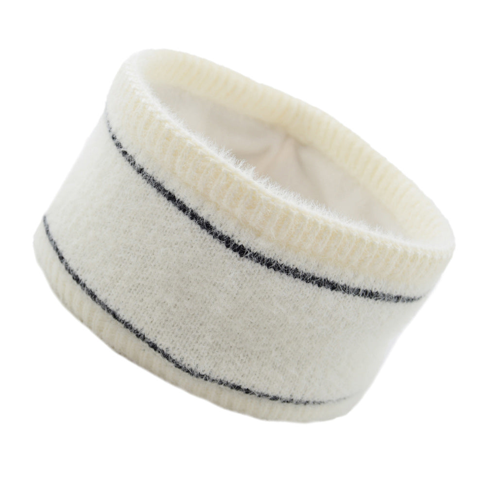 3X Knitted Fleece Lined Headband Khaki Black White