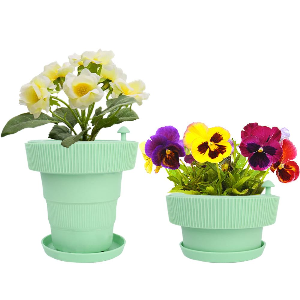 Automatic Watering Irrigation Flower Pots Green