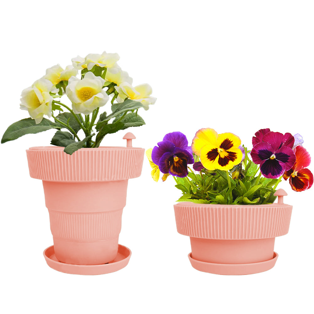 Automatic Watering Irrigation Flower Pots Pink