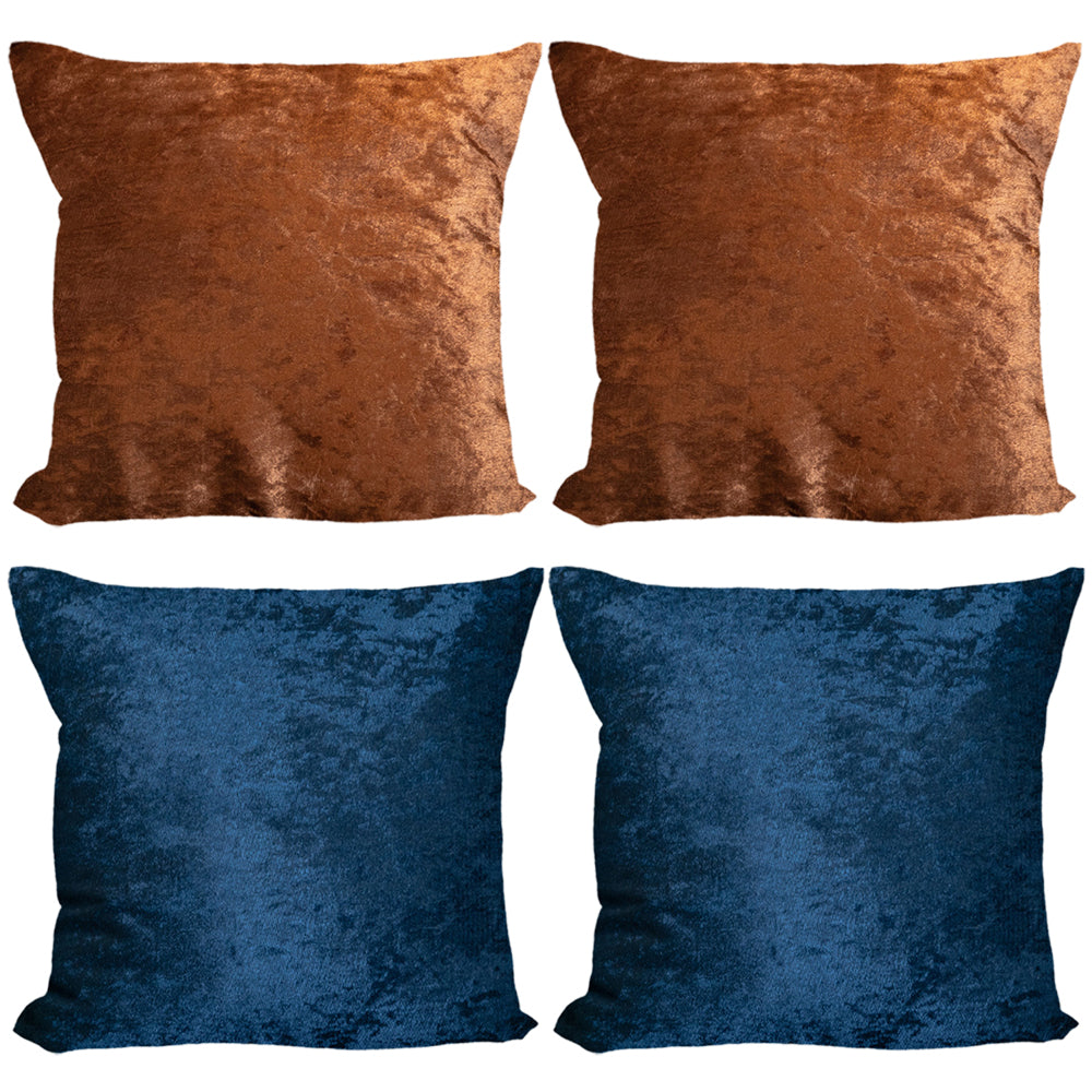 4X Cushion Cover Sofa Throw Pillowcase Navy Blue Coffee