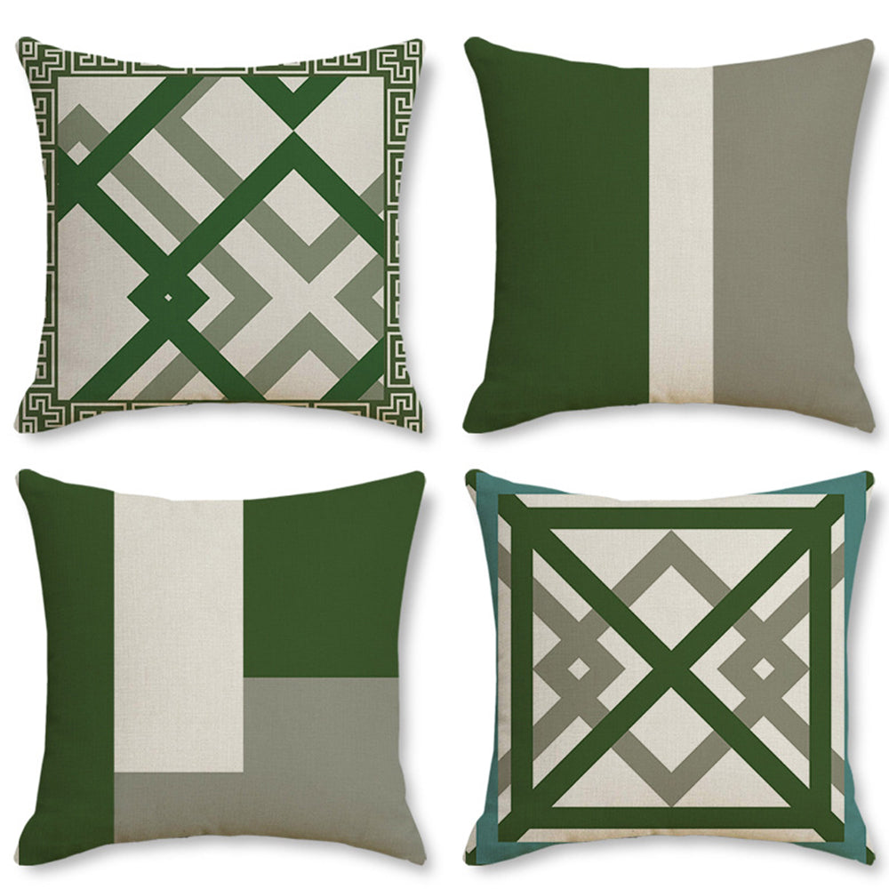 4X Cushion Cover Throw Pillowcase Square Plaid