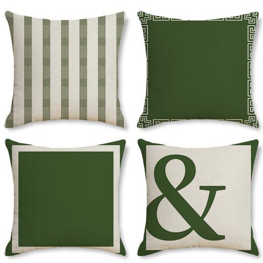 4X Cushion Cover Throw Pillowcase Stripes Print