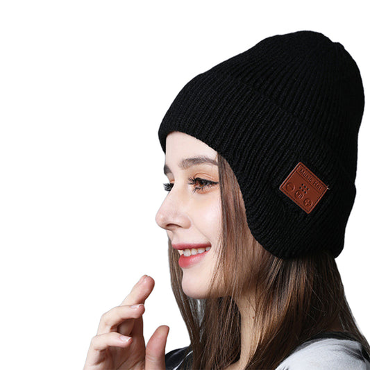 2X Wireless Bluetooth Headphone Beanie Black