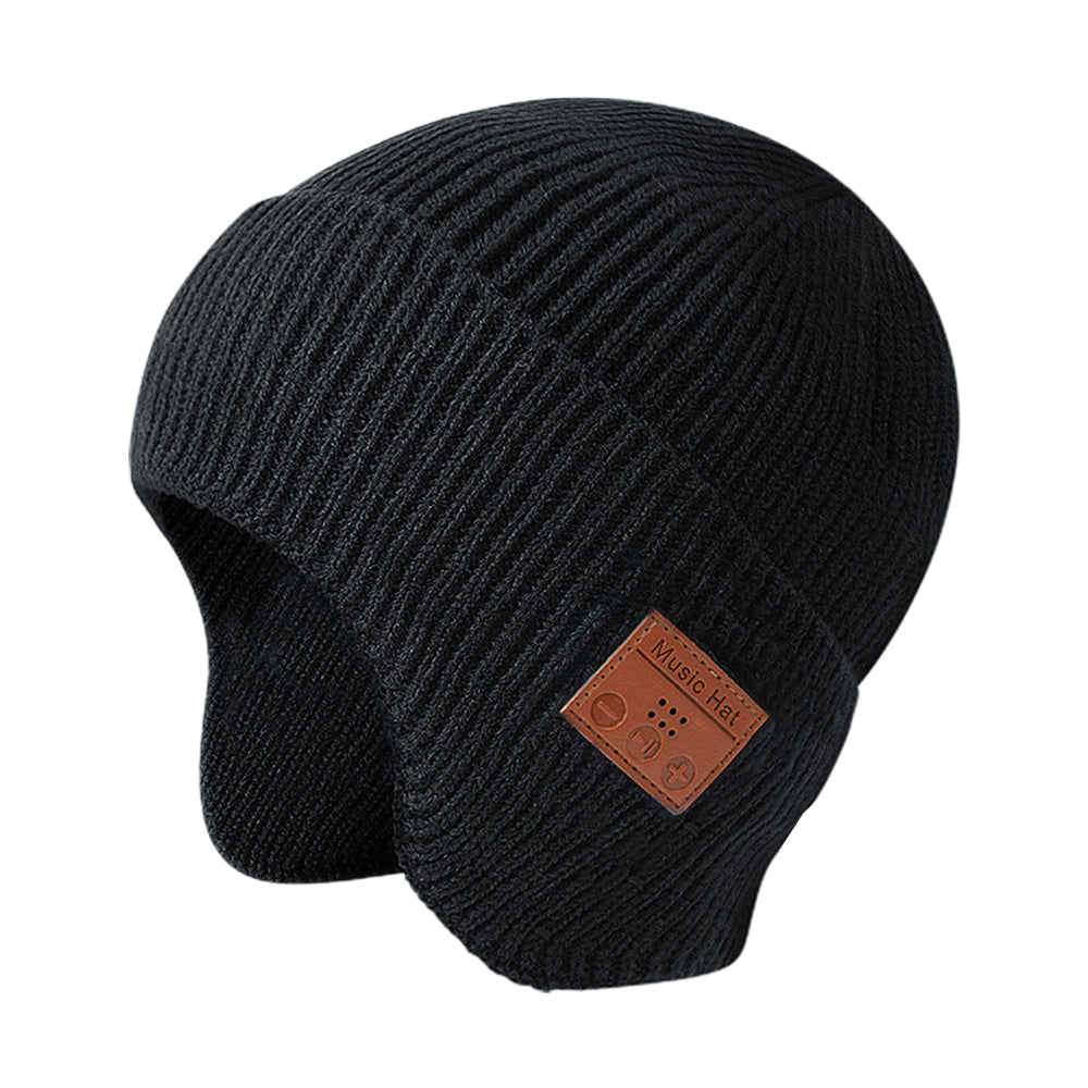 2X Wireless Bluetooth Headphone Beanie Black