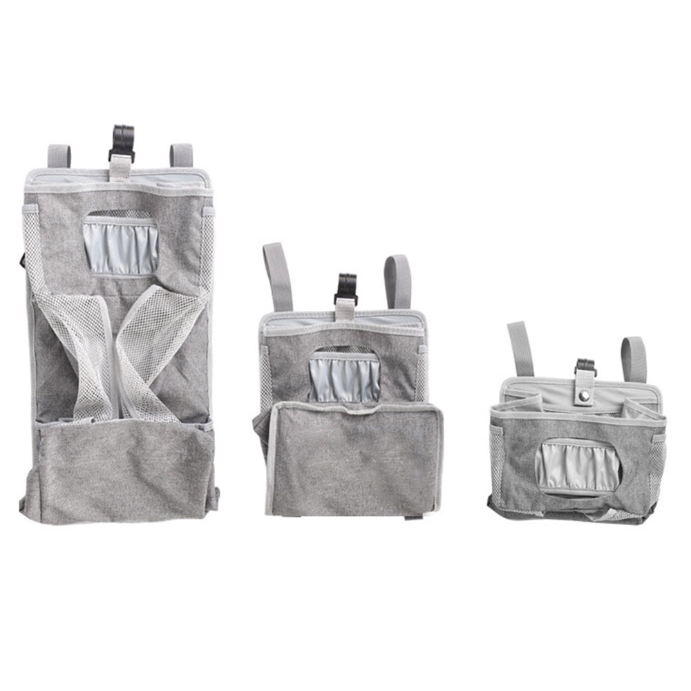 1X Crib Bedside Diaper Storage Bag Hanging Caddy Diaper Organizer