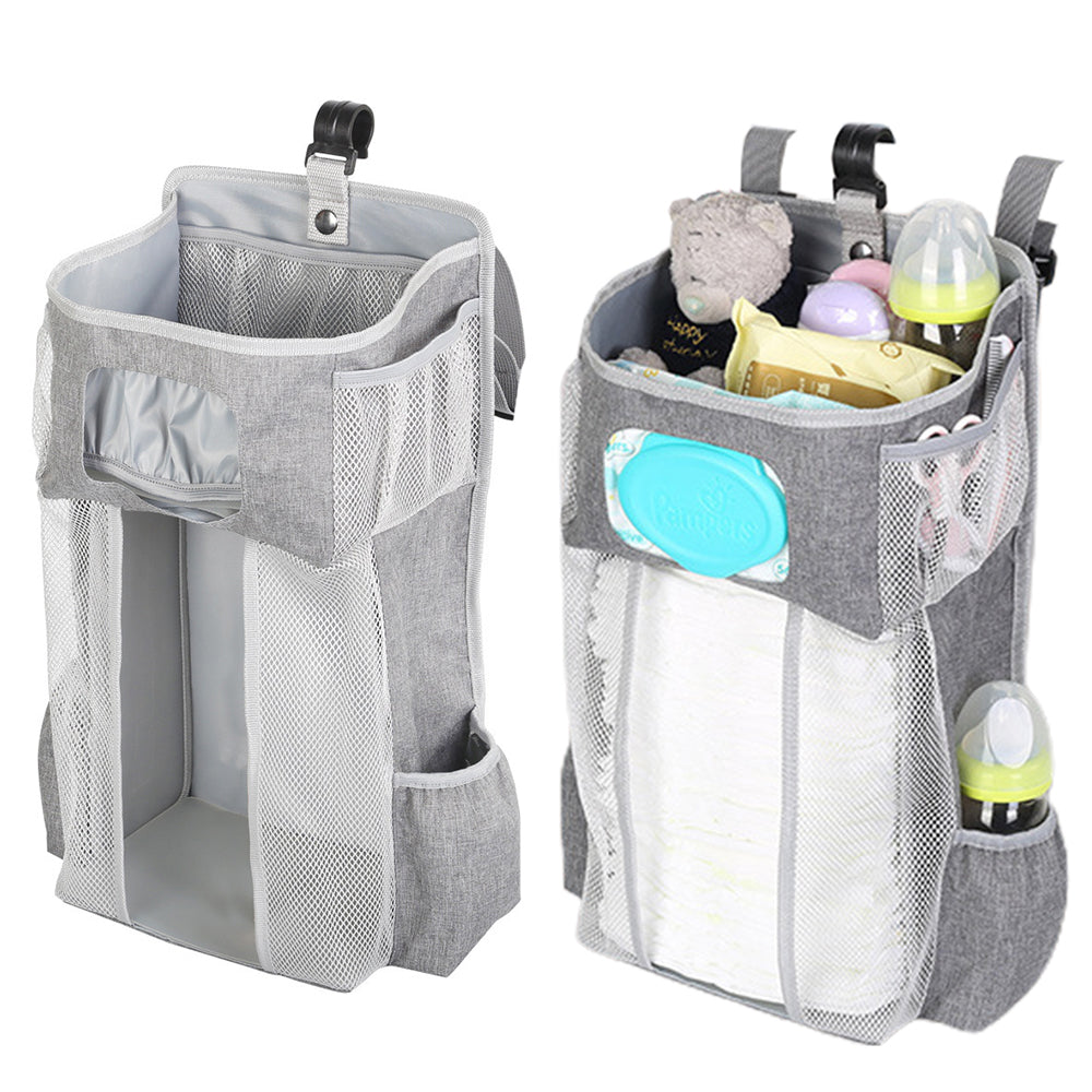 2X Crib Bedside Diaper Storage Bag Hanging Caddy Diaper Organizer