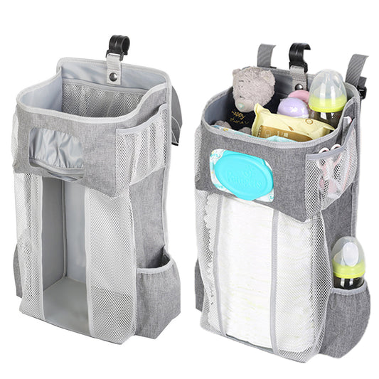 2X Crib Bedside Diaper Storage Bag Hanging Caddy Diaper Organizer