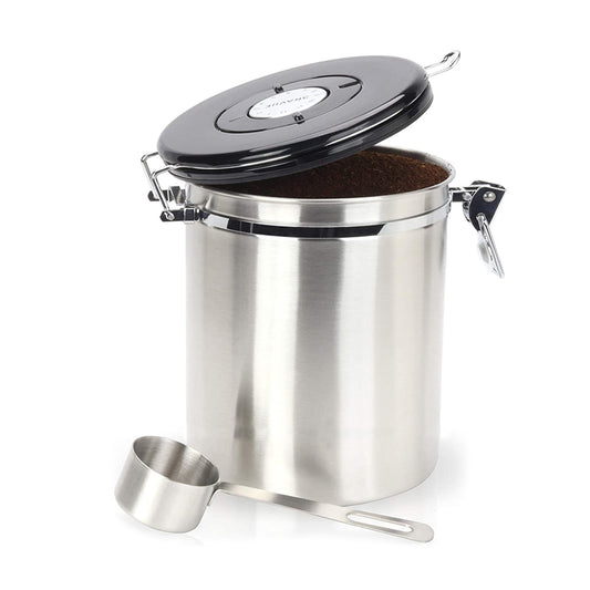 Stainless Steel Airtight Coffee Bean Canister with Spoon