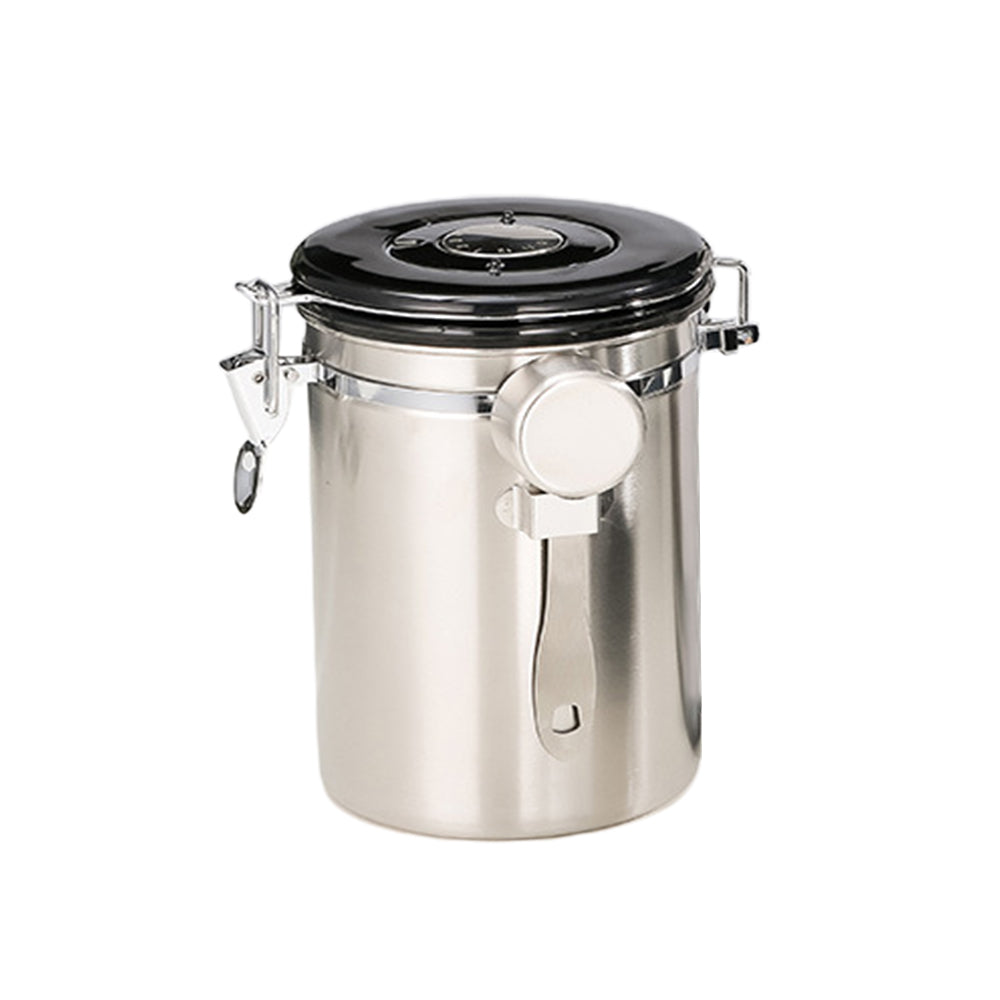Stainless Steel Airtight Coffee Bean Canister with Spoon