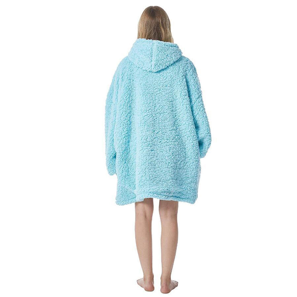 Sherpa Hoodie Blanket Blue