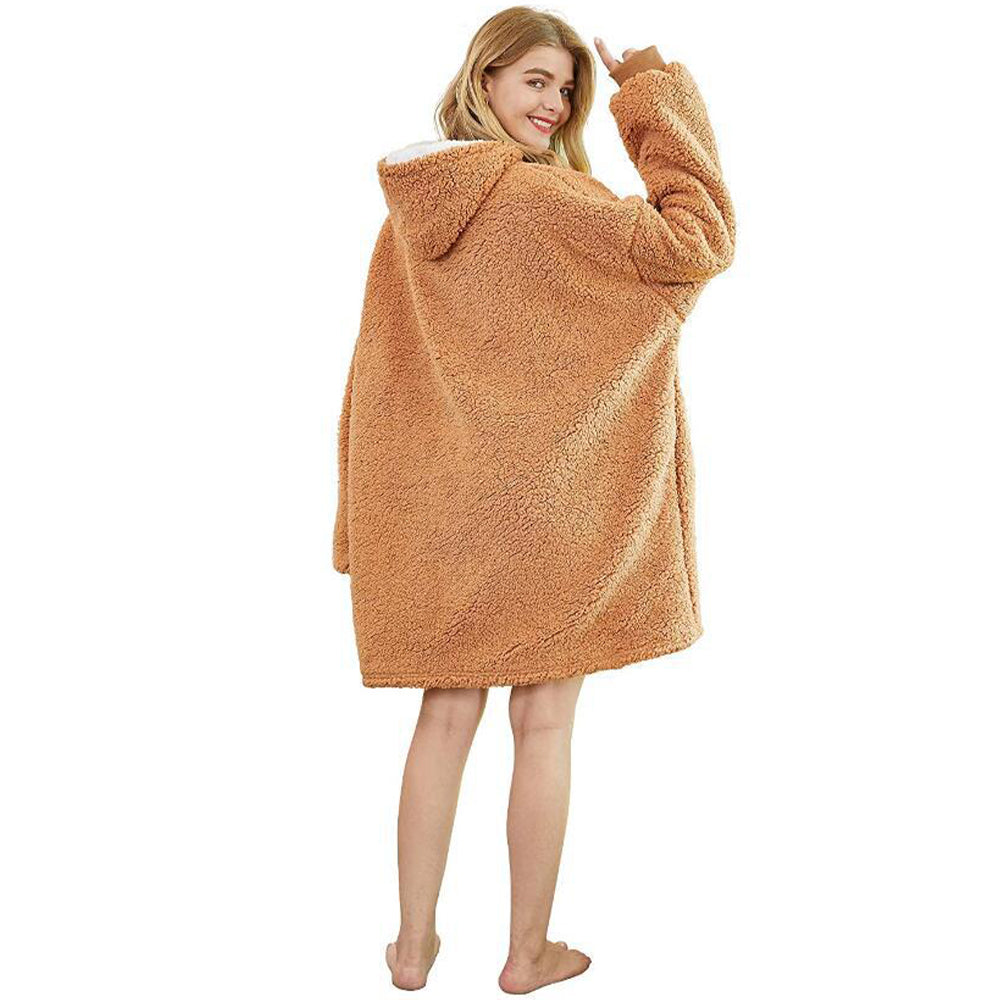 Sherpa Hoodie Blanket Camel