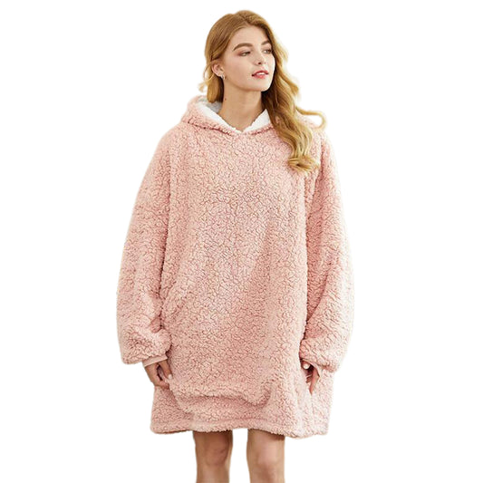 Sherpa Hoodie Blanket Pink